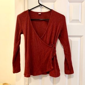Red Wrap Sweater